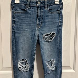 American Eagle High Rise Blue Jeans Super Stretch